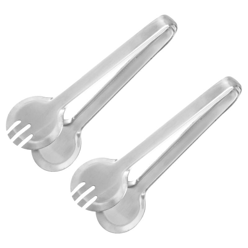 Serving Tongs, 9.5 Inch Stainless Steel Ice Tongs, Mini Sugar Tongs - Silver