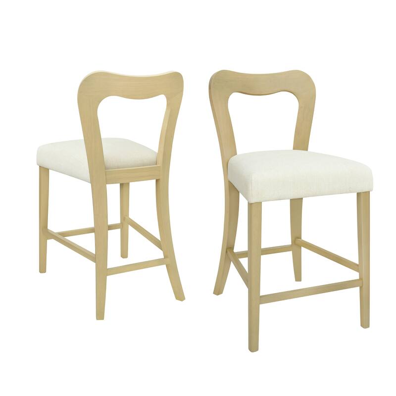 Modern Design Counter Height Armless Stool with Footrest(Set of 2)