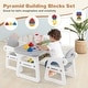 preview thumbnail 25 of 25, Kids Table and Chair Set with Building Blocks - 31" x 19" x 19" (L x W x H)