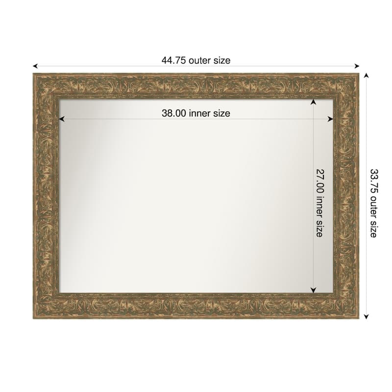 Luxe Non-Beveled Framed Wall Mirror - 45 x 34 in - Luxe Bronze Gold