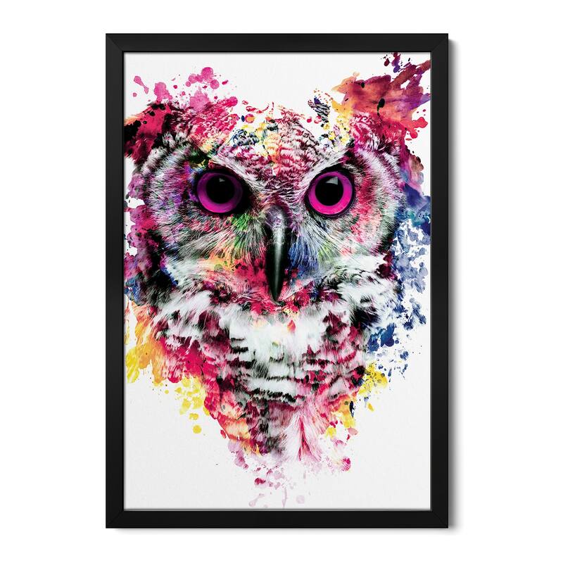 Owl I Premium Framed Poster by Riza Peker - Black - 24x32x1