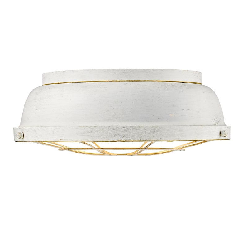 Golden Lighting Bartlett 2-light Flush Mount in French White