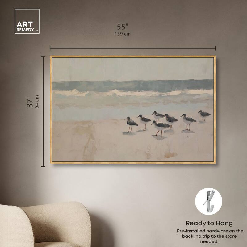 Seagulls at the Beach II Canvas by Art Remedy