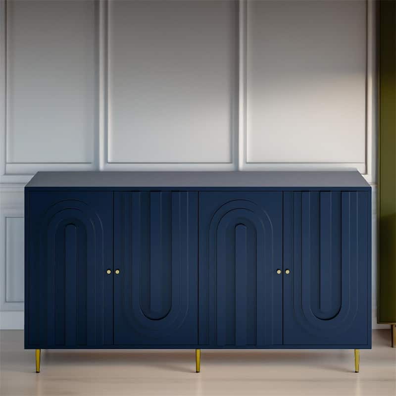 Modern Lacquered 4 Door Wooden Cabinet Sideboard Buffet Server Cabinet