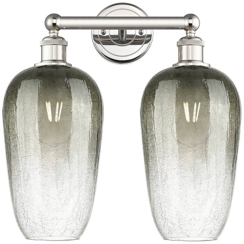 Innovations Lighting 616-2W-18-16 Brookhaven Flute Vanity Brookhaven - Polished Nickel / Slate