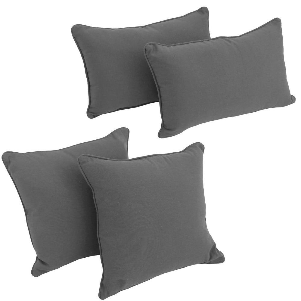 Delaney Twill 4-Piece Lumbar/Throw Pillow Set