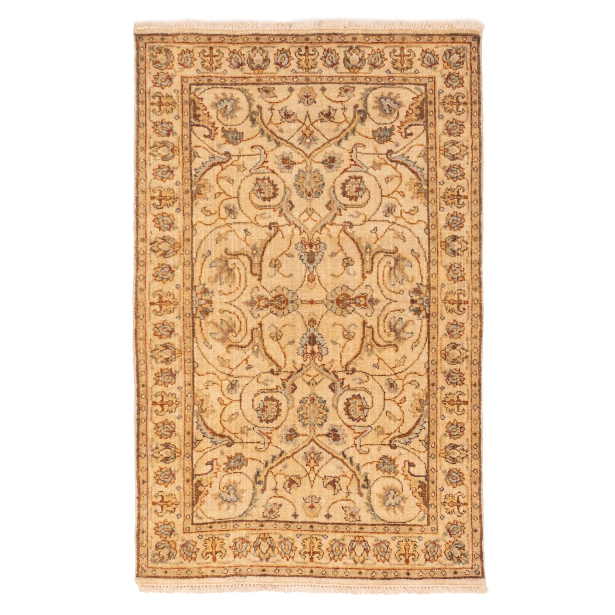ECARPETGALLERY Hand-knotted Finest Oushak Beige Wool Rug - 3'1 x 4'11