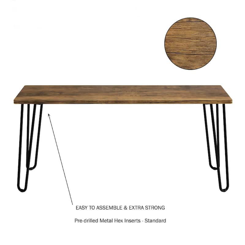 Coffee Table with Hairpin Legs by Lavish Home (Brown)