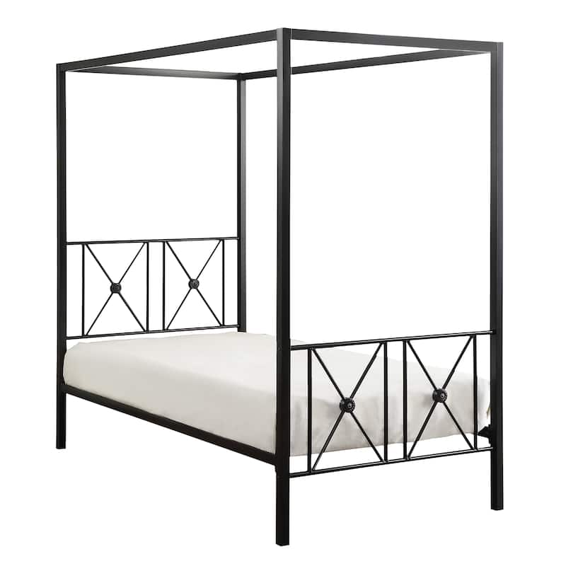 Marnie Double-Cross Canopy Metal Bed - Twin