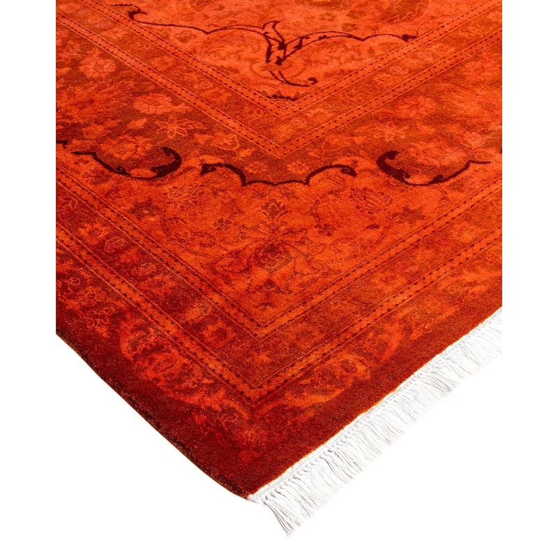 Contemporary Overdyed Wool Hand Knotted Area Rug - 8' 2" x 10' 5"