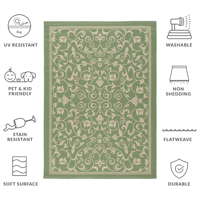 SAFAVIEH Courtyard Miljeta Indoor/ Outdoor Waterproof Patio Backyard Rug