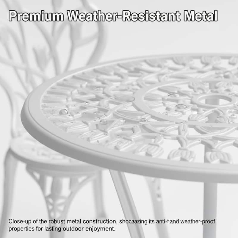 Modern 3-Piece Outdoor Bistro Set with Chairs and Table