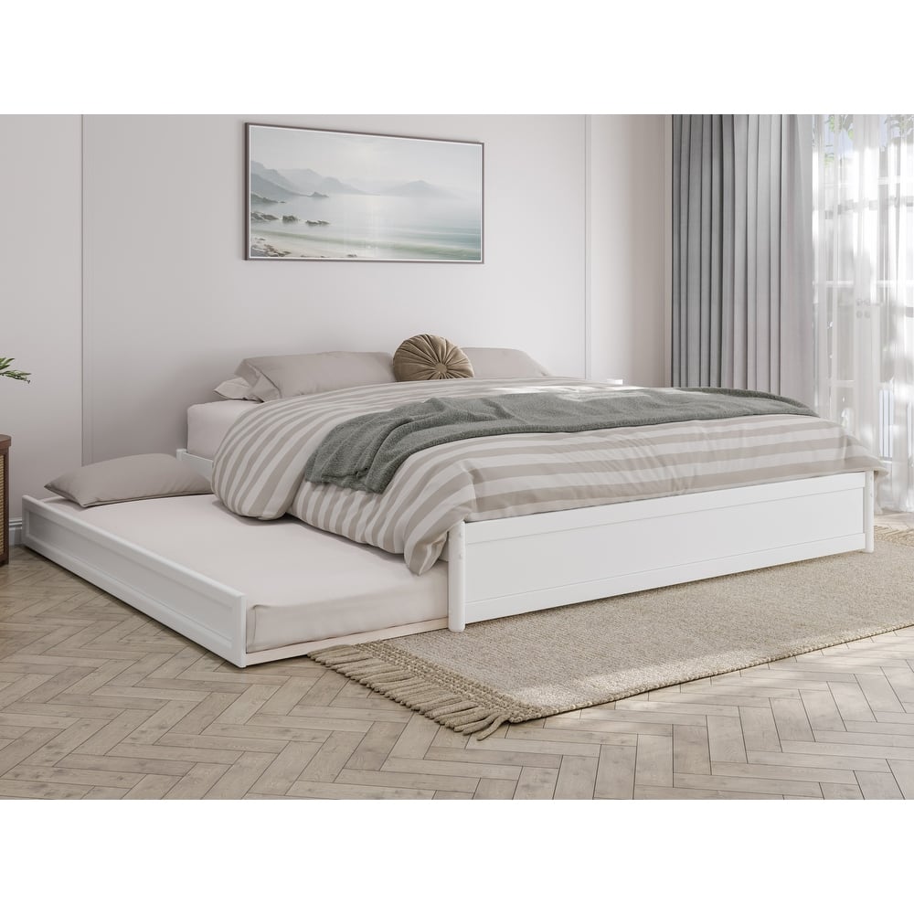 Barcelona Panel Platform Bed with Twin XL Trundle