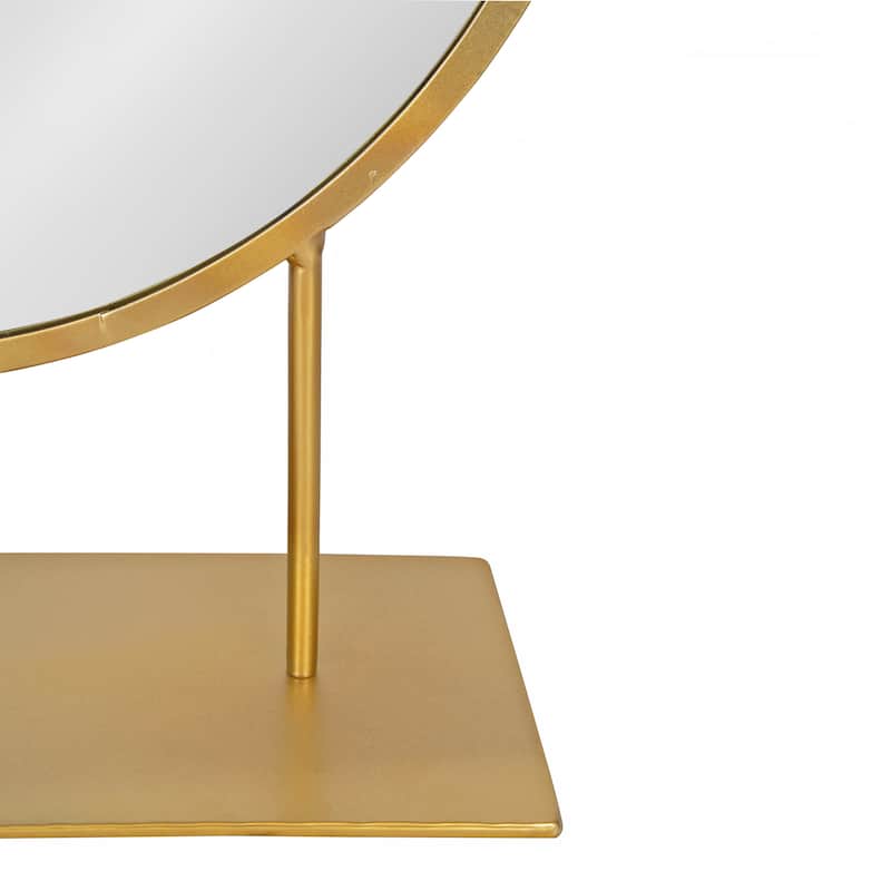 Kate and Laurel Rouen Round Metal Table Mirror - 18x22