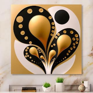 Designart 'Rising Gold III' Modern Geometric Metal Wall Art