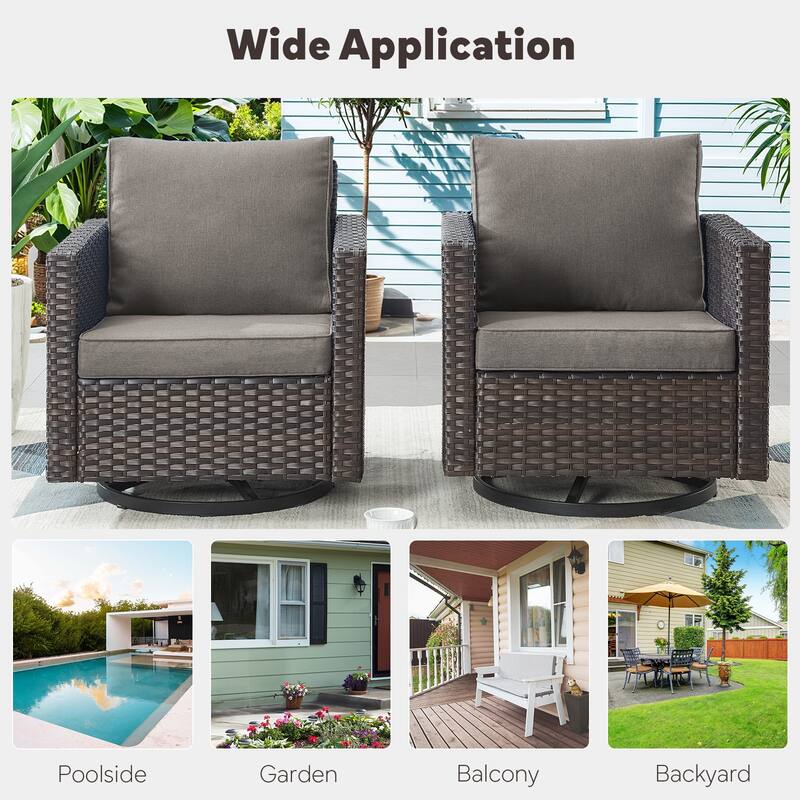 5 Pieces Fire Pit Table with Sofa Swivel Chair Set