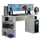 preview thumbnail 2 of 18, Madesa Large Modern Gaming Computer Desk 53 Inch with 5 Shelves Cable Management Student Study Home Office Gamer Desk