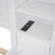 preview thumbnail 8 of 7, Full Size Wooden Bed With All-in-One Cabinet, Platform Bed with Shelf and Sockets, Kid's Bed with Twin XL Trundle, White