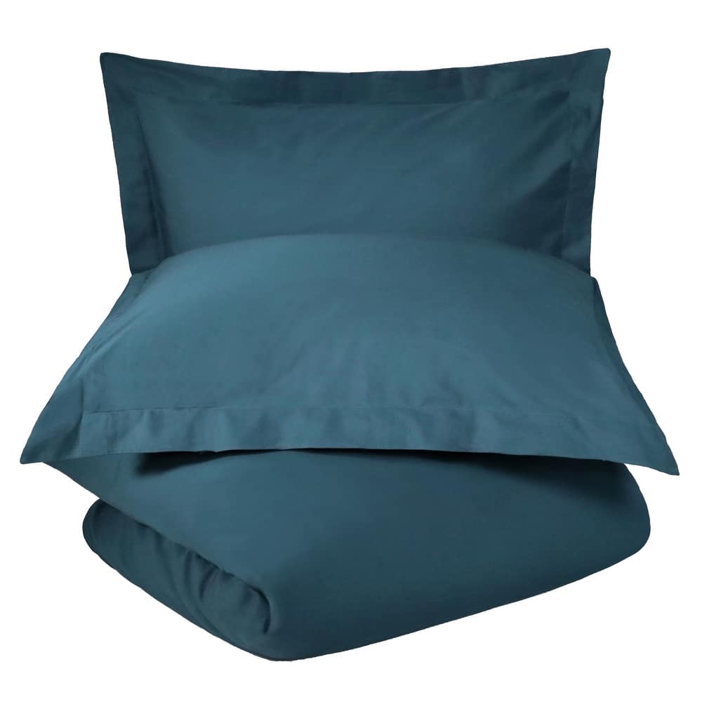 Superior 300-Thread Count Cotton Percale Duvet Cover Set