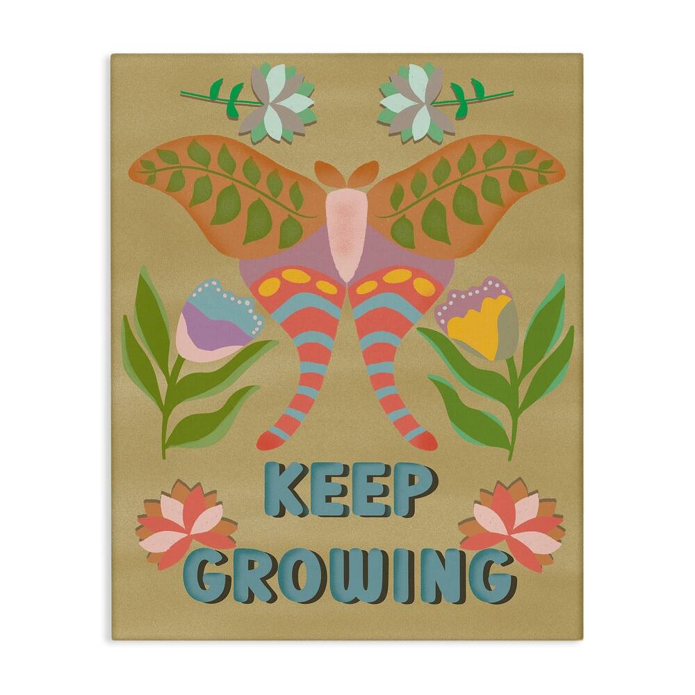 Stupell Keep Growing Butterfly Canvas Wall Art Design By Julia Frost