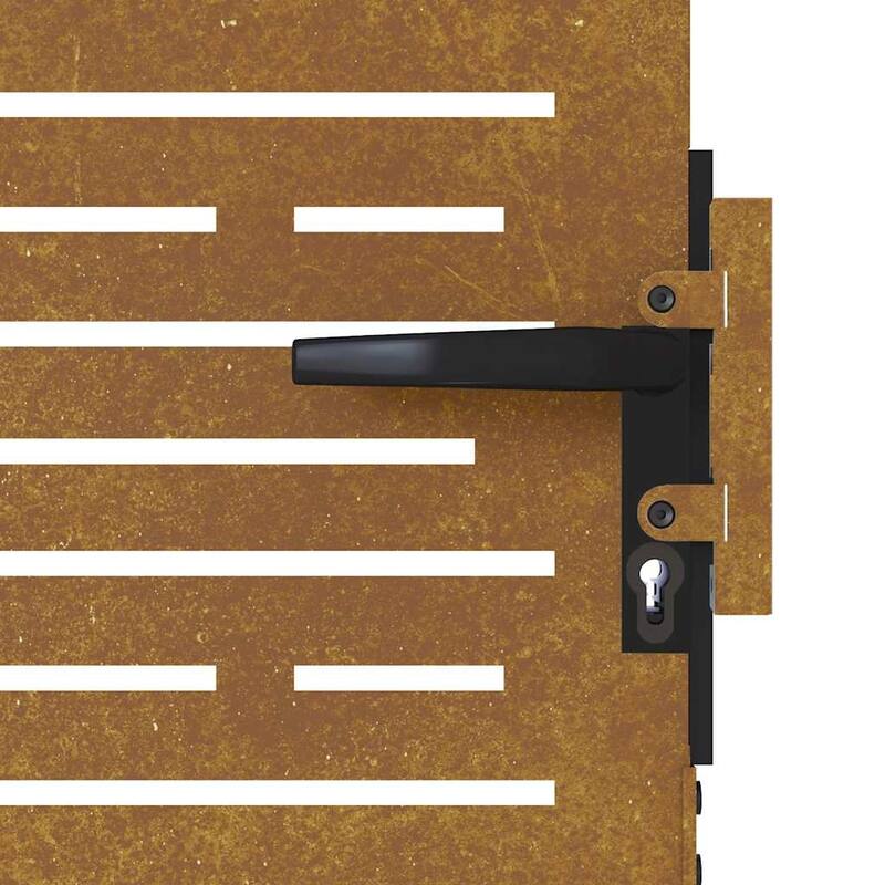 vidaXL Garden Gate 33.5x68.9" Corten Steel Square Design - 33.5 x 1.2 x 68.9"