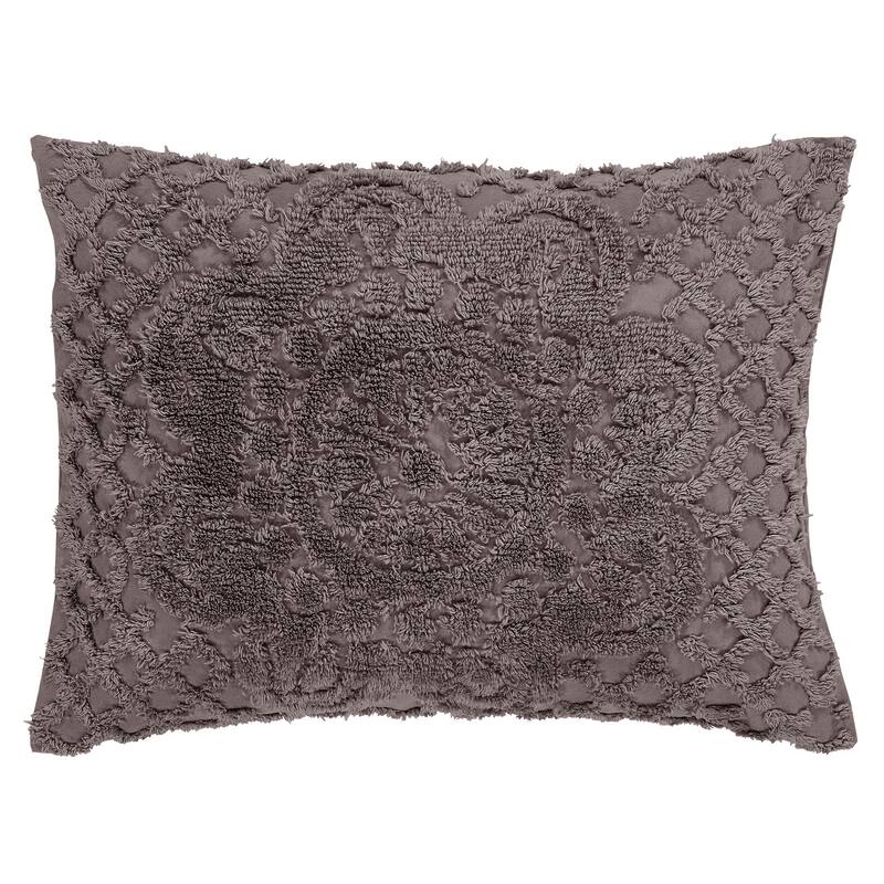 King Wedding Ring Tufted Chenille Bedspread - Blue