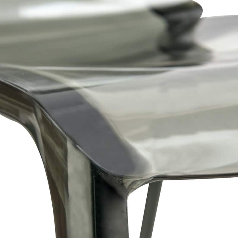Stackable Plastic Dining Chair Set of 2 Modern Full Back Acrylic Transparent Side Chair