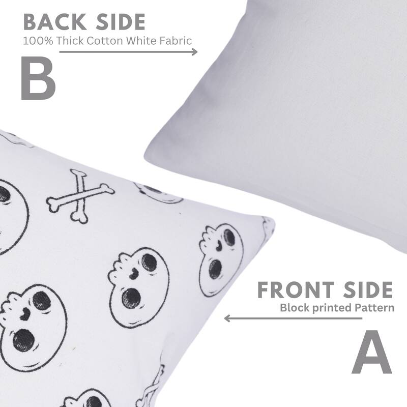 Fabdivine Home Decorative Accent Green Cotton Cushion Case, Skeleton