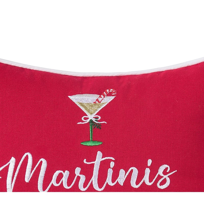 Martini's & Mistletoe Small/Petite Accent Pillow
