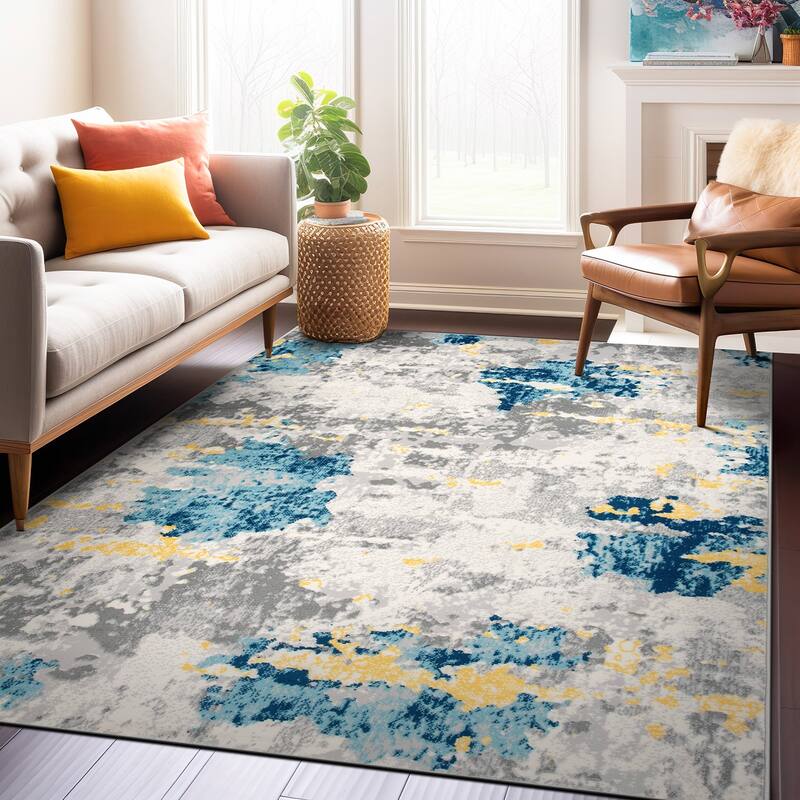 Porch & Den Tanoak Distressed Abstract Pattern Area Rug