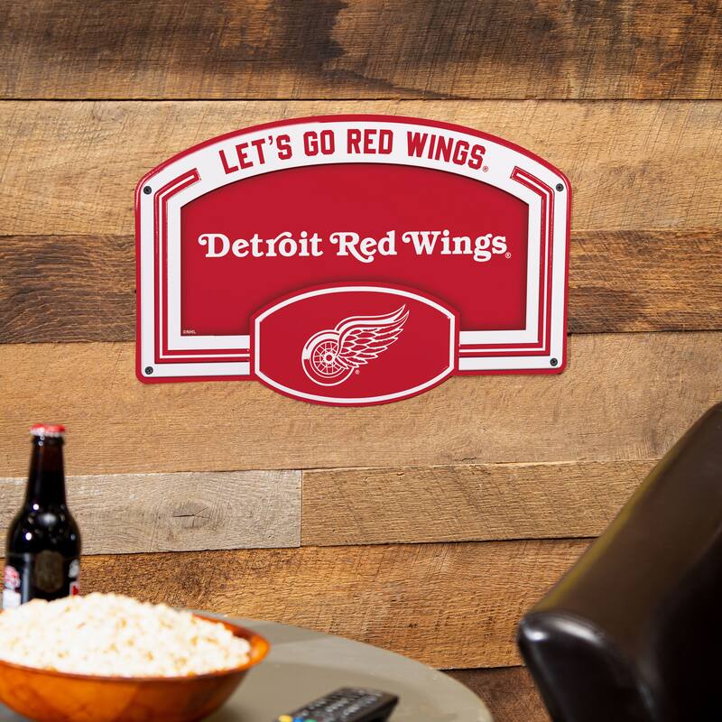 Detroit Red Wings Embossed Steel Wall Sign, 11" x 17"