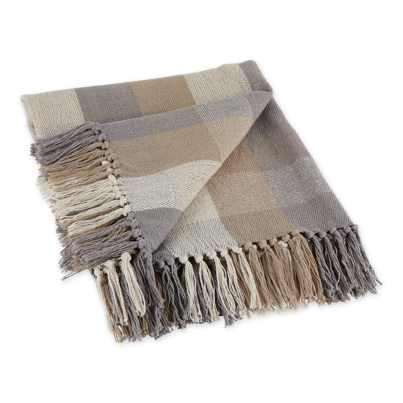 Tri-Color Check Throw - 50x60 - Tri Color Stone