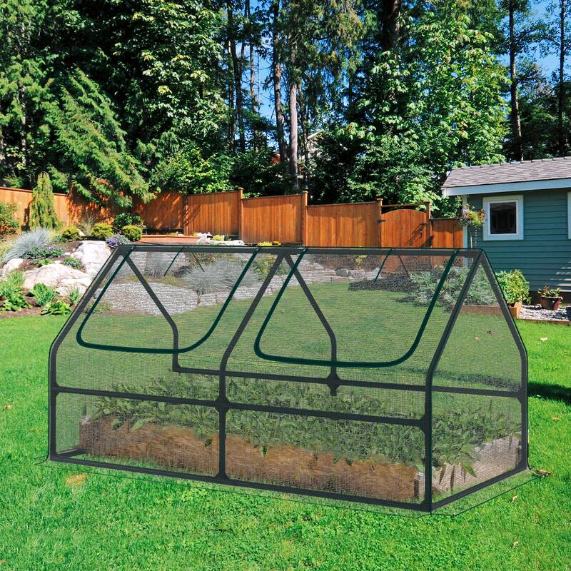 Aoodor 6x3x3 ft Mini Greenhouse with 2 Zipper Doors, 3 Covers - 6 x 3 x 3 ft.