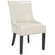 preview thumbnail 29 of 30, SAFAVIEH Lotus Nailhead Leather Dining Chair Set of 2, Transitional - 21.7" x 25.2" x 34.6"