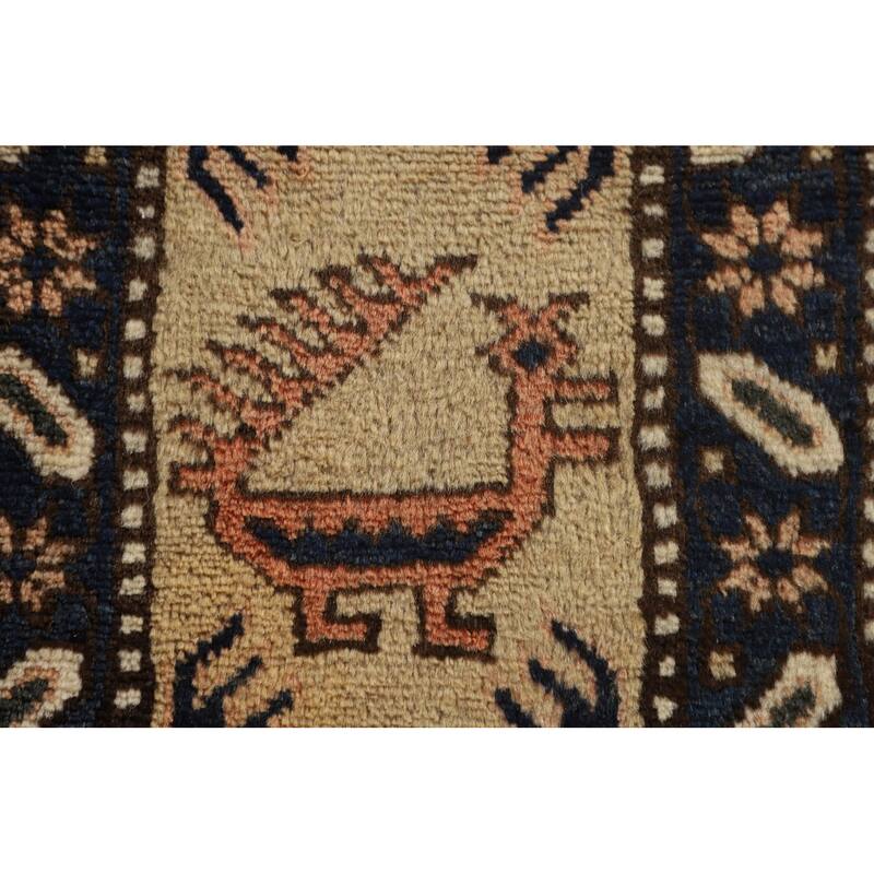 Tribal Ardebil Persian Vintage Area Rug Handmade Wool Carpet - 6'7" x 10'3"