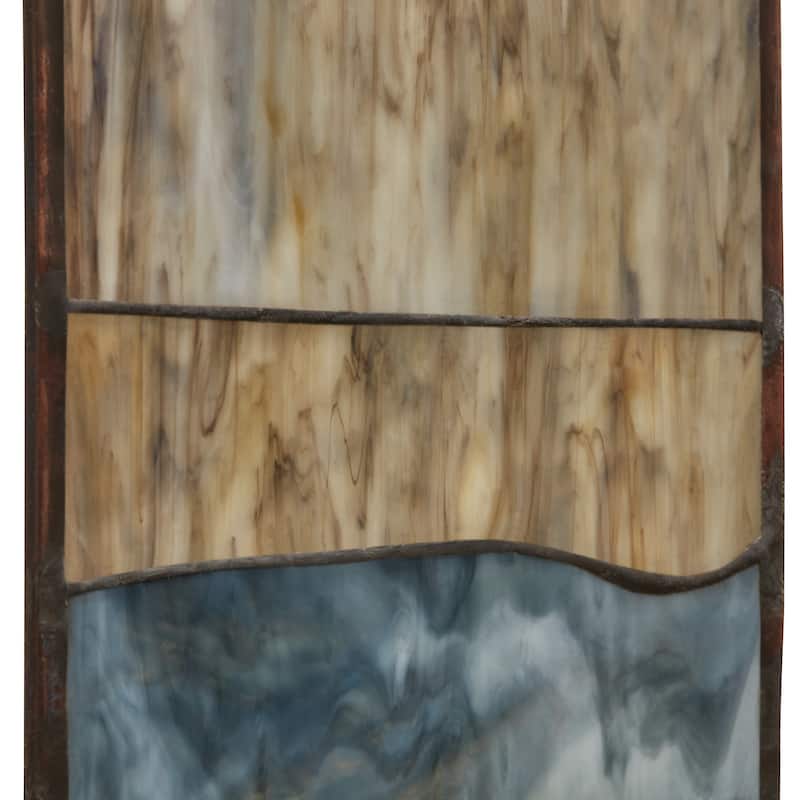 Geometric Waves River of Goods Stained Glass Window Panel - 6.25" x 0.25" x 36"