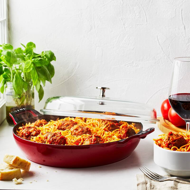STAUB Cast Iron 3.5-qt Braiser with Glass Lid