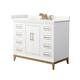 Option White / Giotto Quartz Top / Satin Bronze Hardware