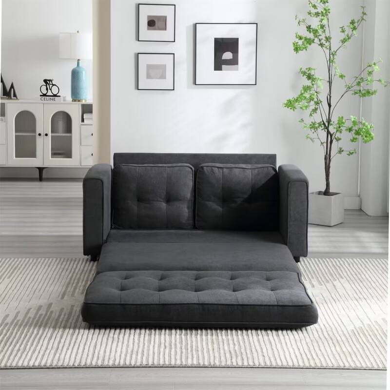 3 Fold Sofa,Convertible Futon,Pull Out Sofa Bed,Velvet linen fabric