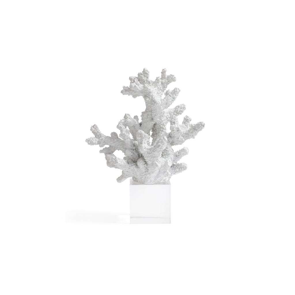 White Resin Coral Sculpture on Acrylic Base