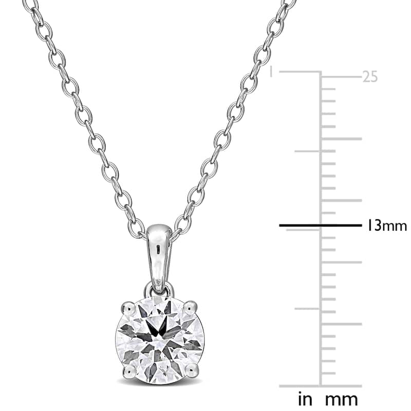 Miadora Sterling Silver Lab Grown Diamond Solitaire Necklace 1/10 to 1ct tw (GH VS1;VS2)