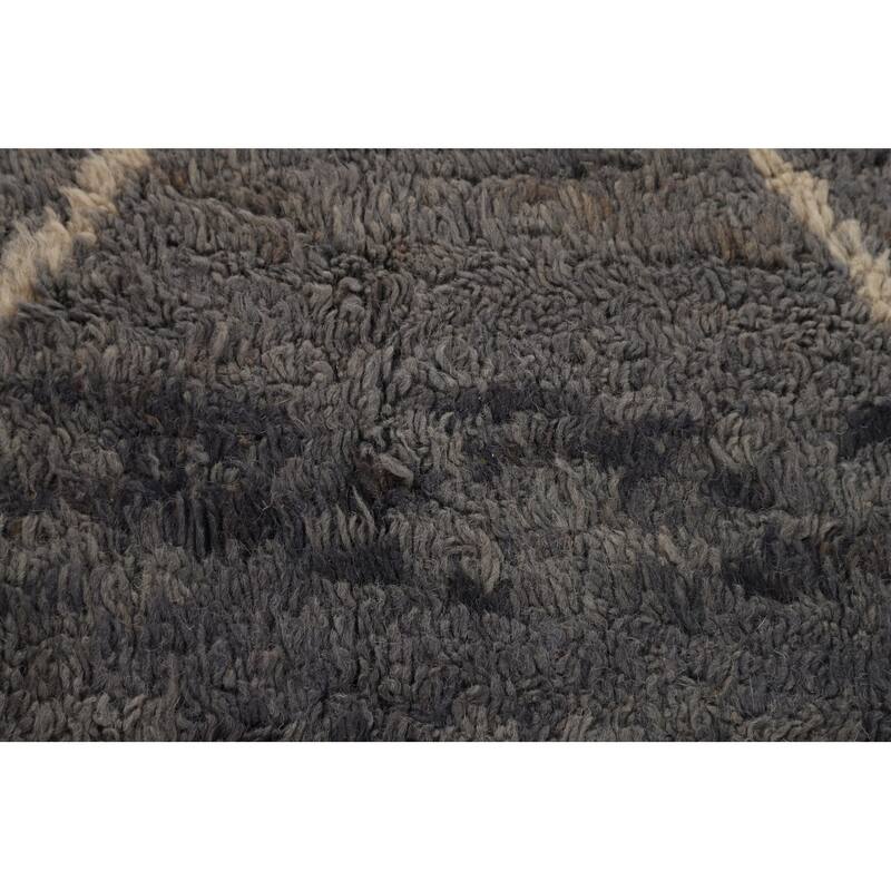Plush Moroccan Area Rug Hand-Knotted Oriental Wool Carpet - 7'10" x 10'11"