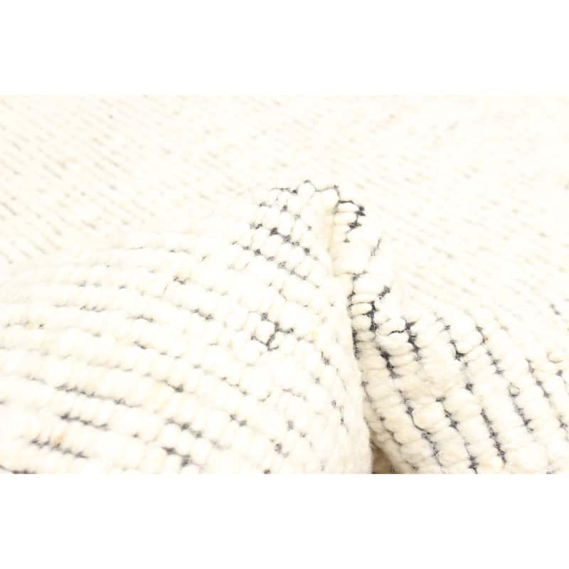 ECARPETGALLERY Braid weave Sienna Cream Wool Rug - 5'2 x 7'6