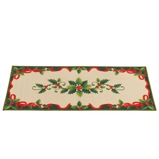 Festive Holly Berry Skid-Resistant 4-Foot Long Runner - 19.750 x 4.000 ...