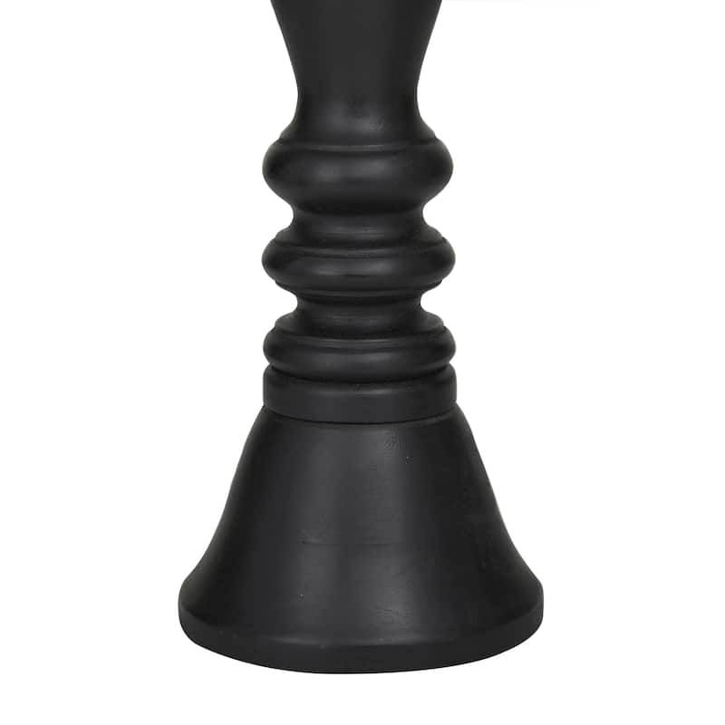 Wood Turned Style Pillar Candle Holder - Set of 3 Black, Gray - Roche River Decor