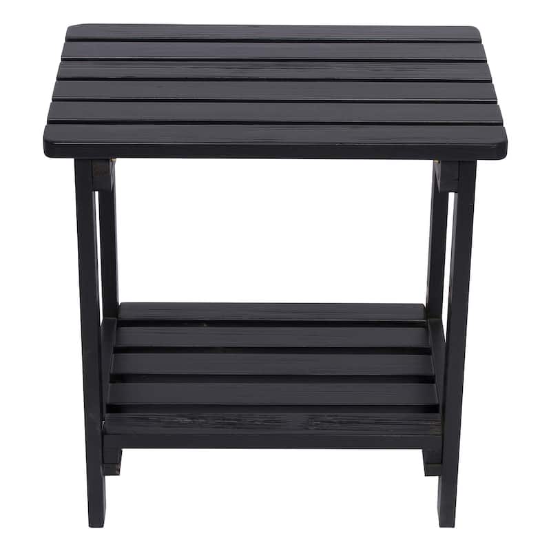 Laguna Adirondack Weather-Resistant 19.75" Wood 2 Tier Side Table by Porch & Den