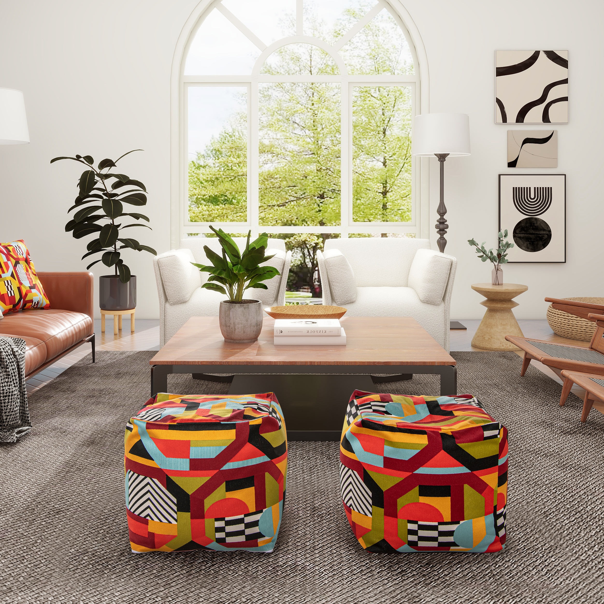 Large colorful sales ottoman