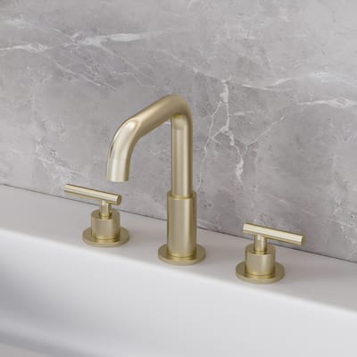 Modland 3-Hole Bathroom Faucet with 360-degree Swivel Spout, CUPC Certified & Leak-Proof, Luxury Brushed Gold