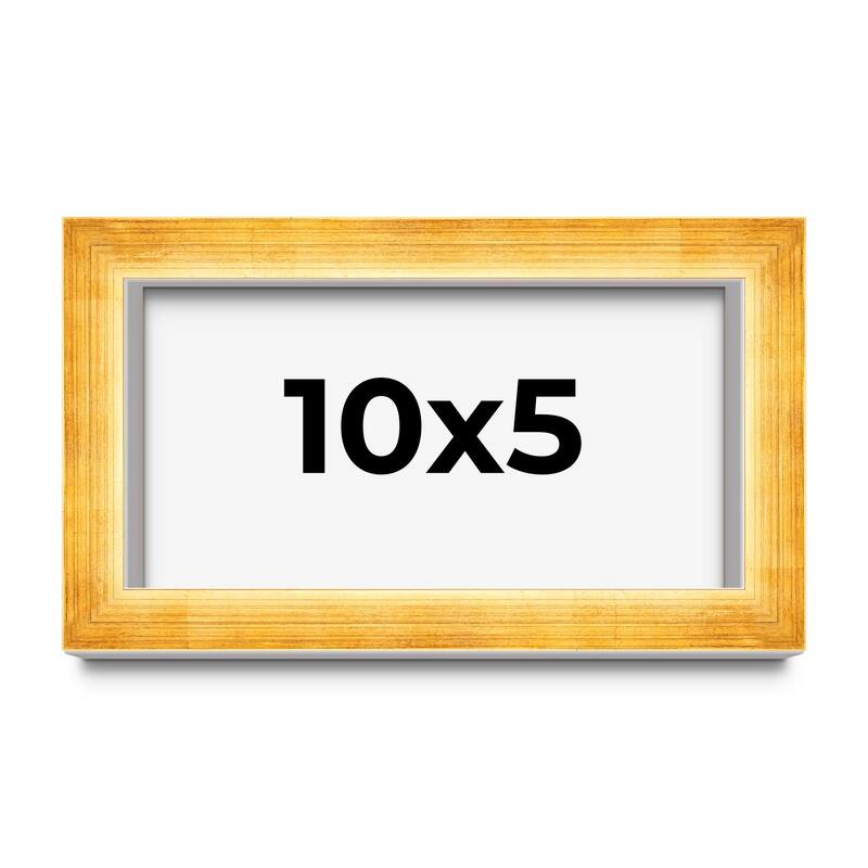 10x5 IN Shadow Box Frame Gold | 1.625 Inches Deep Real Wood