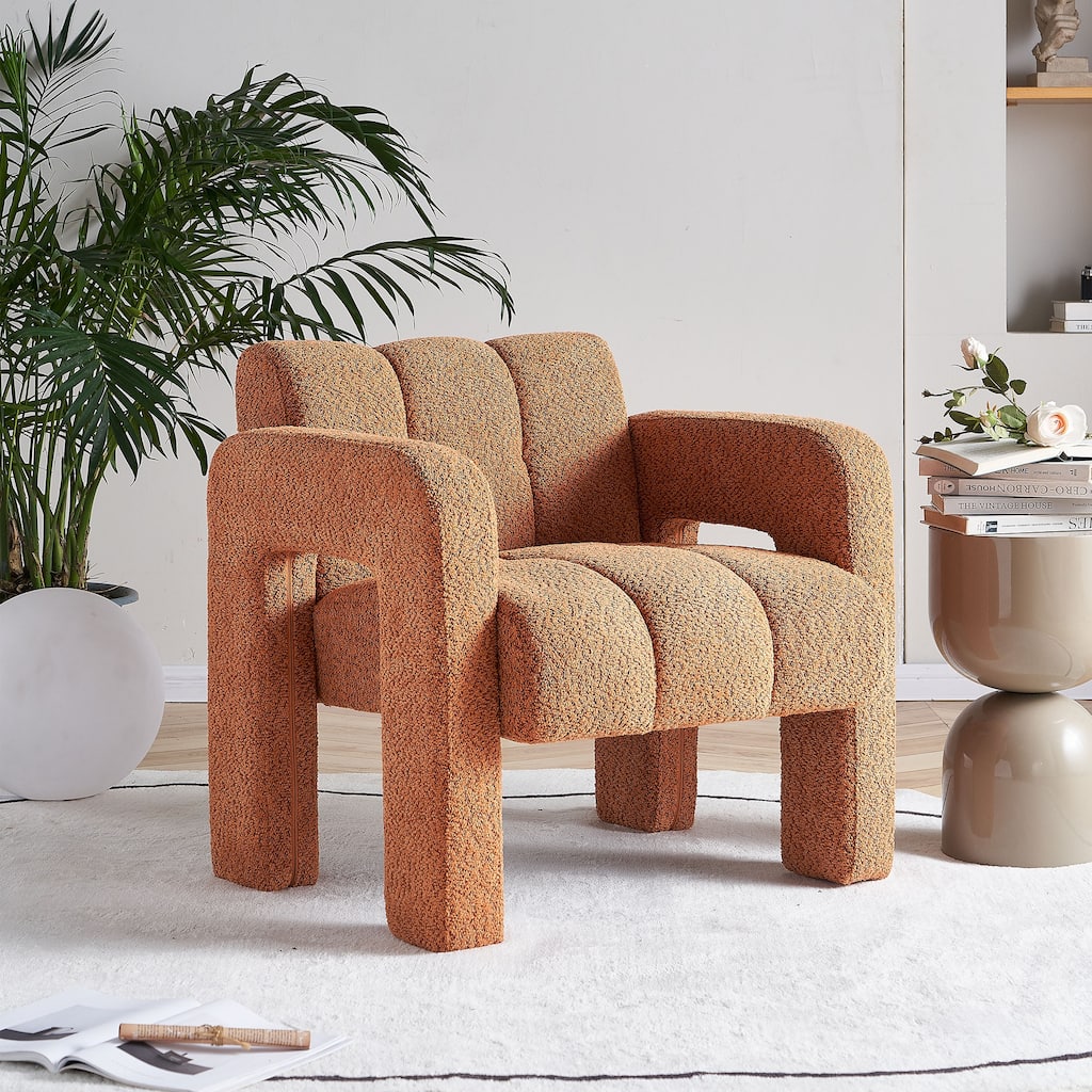 Orange 31.1" Accent Chair with High-Density Foam